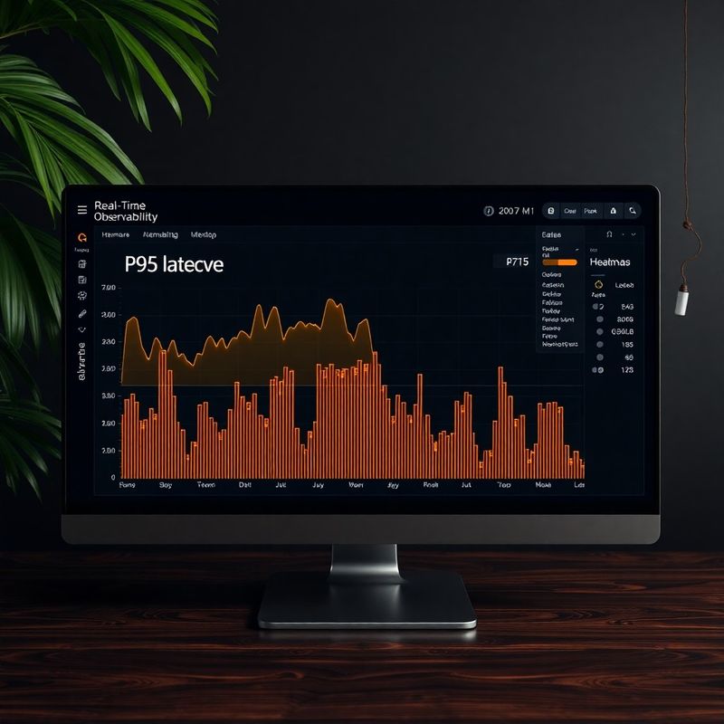 Real-time observability suite with P95 latency graph and error-rate heatmap